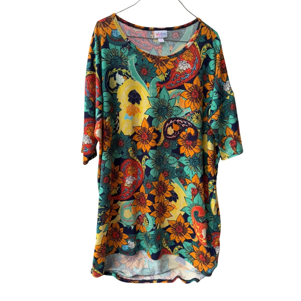 LuLaRoe Tunic‎ Top Floral Paisley Print Casual Comfy Colorful Womens Size S